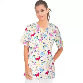 Scrub top BAMBINA, White Unicorns