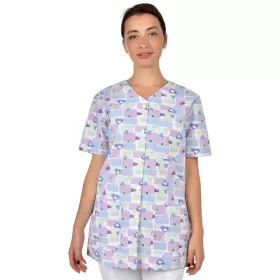 Scrub top CARINA Purple Hearts and Ribbons