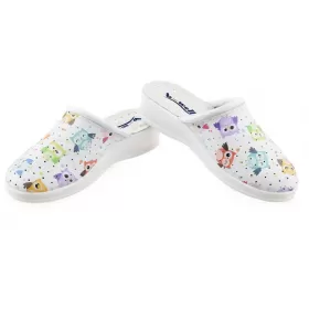 Medical shoes/clogs AERIAL Lady, White with Owls