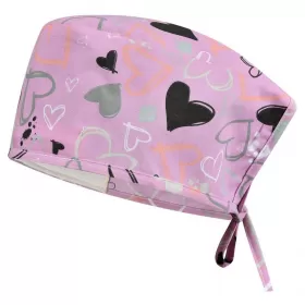 ADRIANA Surgical Cap, Pink Hearts