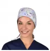 ADRIANA Surgical Cap, Purple Hearts and Ribbons