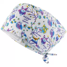 ADRIANA Surgical Cap, White Owls