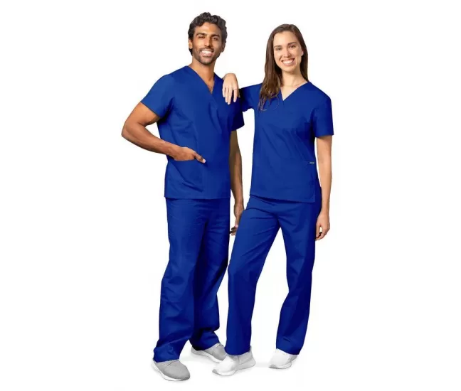 Unisex Drawstring Scrub Set 701 Royal Blue