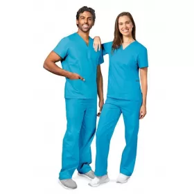 Unisex Drawstring Scrub Set 701 Turquoise
