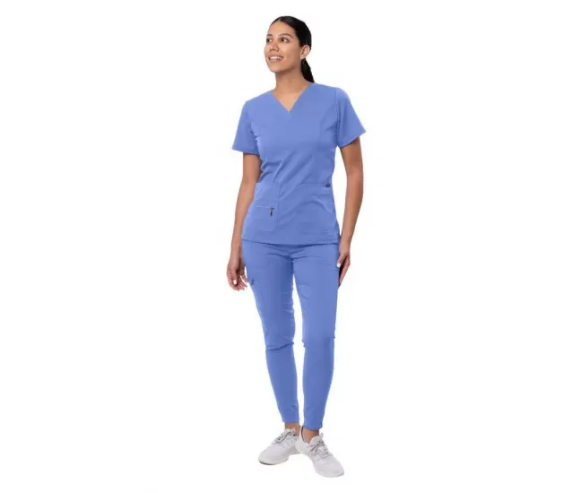 Medicininis moteriškas komplektas P9600 šviesiai mėlynas