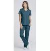 Mid Rise Slim Straight Drawstring Pant WWE4203 in Caribbean Blue Mid Rise Slim Straight Drawstring Pant WWE4203 in Caribbean Blue