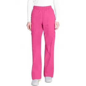 Mid Rise Pull-On Cargo Pant in Shocking Pink