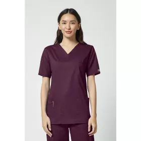 Unisex V-Neck Top WWE4725 in Wine