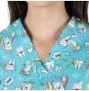 Medicininė moteriška palaidinė BAMBINA, mėlyna su dantukais Medicininė moteriška palaidinė BAMBINA, mėlyna su dantukais