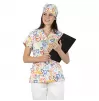 Scrub top BAMBINA, White Hearts