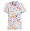 Scrub top BAMBINA, White Hearts