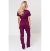 Cherokee Women's Stretch 3-Pocket V-Neck Top WWE4727 in Wine
