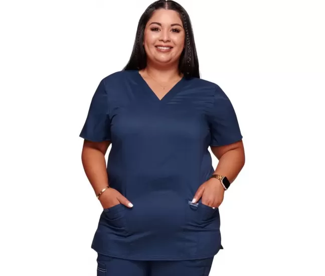 Medicininė moteriška palaidinė WWE620 tamsiai mėlyna