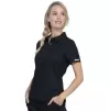 Tuckable Snap Front Polo Shirt WWE698 in Black