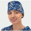 Medicininė kepurėlė ADRIANA, mėlyna su leopardais