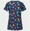 Women's Medical tunic ISABELLA, blue with cup cake Women's Medical tunic ISABELLA, blue with cup cake