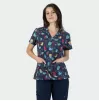 Women's Medical tunic ISABELLA, blue with cup cake Women's Medical tunic ISABELLA, blue with cup cake