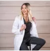 Medicininis moteriškas chalatas VALERIA, baltas Medicininis moteriškas chalatas VALERIA, baltas