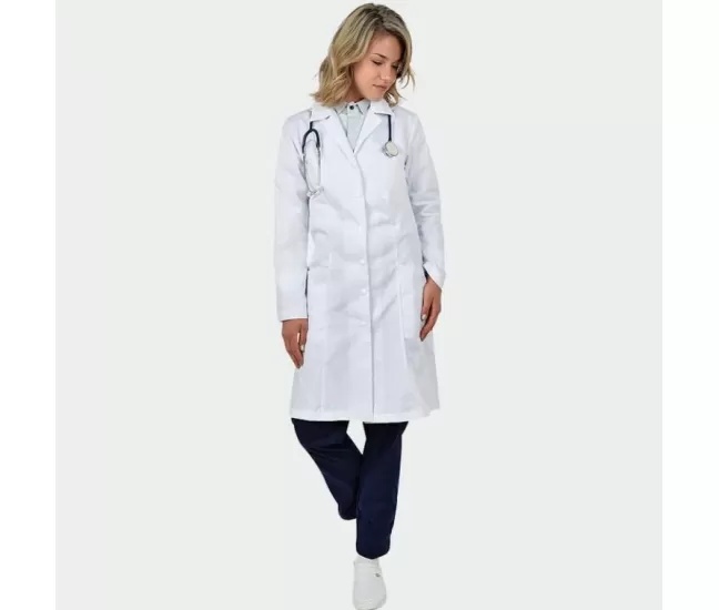 Medicininis moteriškas chalatas VALERIA, baltas Medicininis moteriškas chalatas VALERIA, baltas