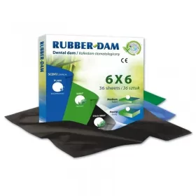 Rubber dam black, 15 x 15 cm, 36 pcs.