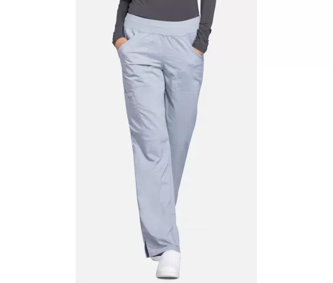 Women's Elastic Waist Cargo Pocket Scrub Pant WW110 Grey