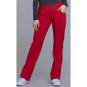 Women's Knit Waistband Scrub Pant CK002 Red