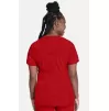 Women's V-Neck Knit Panel Solid Scrub Top CK605 Red