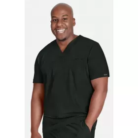 Men's V-Neck Solid Scrub Top CK885 Olive Branch