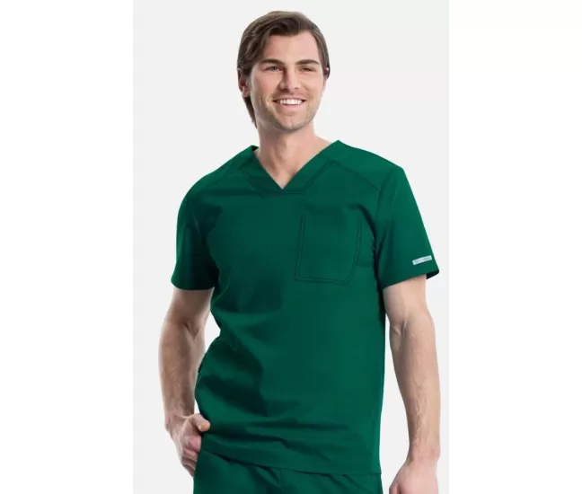 Men's V-Neck Solid Scrub Top WW603 Hunter