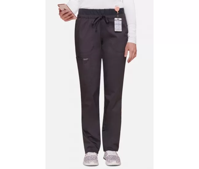 Women's Tapered Leg Drawstring Scrub Pant WW105 Pewter