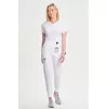 Women's Elastic Waistband Jogger Scrub Pant CK110A White