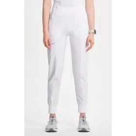 Women's Elastic Waistband Jogger Scrub Pant CK110A White