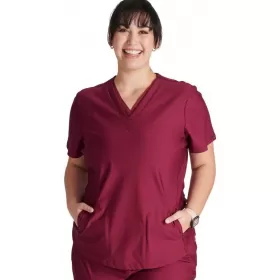 Women's V-Neck Scrub Top CK843 Wine