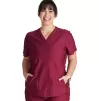 Women's V-Neck Scrub Top CK843 Wine