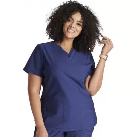 Women's V-Neck Scrub Top CK843 Navy
