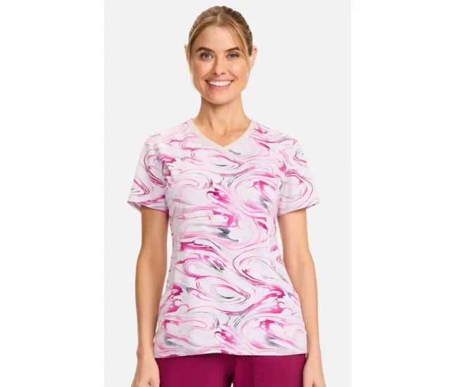 Women's 3 Pocket Marble Daze Print Scrub Top CK608 Marble Daze Women's 3 Pocket Marble Daze Print Scrub Top CK608 Marble Daze