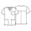 Men's V-Neck Utility Solid Scrub Top WW670 Khaki
