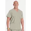 Men's V-Neck Utility Solid Scrub Top WW670 Khaki
