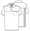 Men's Zip Pocket Polo Scrub Shirt CK825A Navy