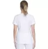 Women's Zip Front Round Neck Solid Scrub Top CK810A White