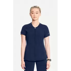 Medicininė moteriška palaidinė su užtrauktuku CK810A tamsiai mėlyna