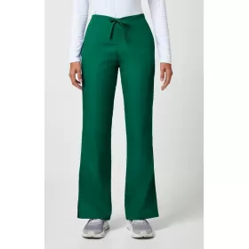 Natural Rise Flare Leg Drawstring Pant 4101 in Hunter Green