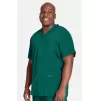 Men's V-Neck Utility Solid Scrub Top WW695 Hunter Green