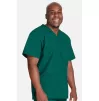 Men's V-Neck Utility Solid Scrub Top WW695 Hunter Green