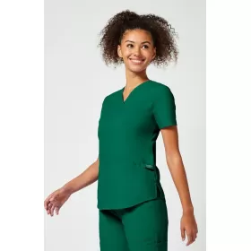 V-Neck Top WW665 in Hunter Green