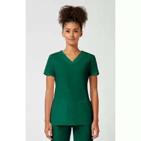 V-Neck Top WW645 in Hunter Green