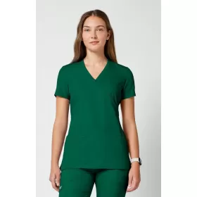 Mock Wrap Top WW650 in Hunter Green
