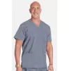 Men's V-Neck Utility Solid Scrub Top WW670 Grey