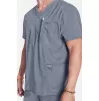 Men's V-Neck Utility Solid Scrub Top WW670 Grey