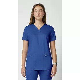 Cherokee Women's Revolution 3-Pocket V-Neck Top WWE620 Royal Blue